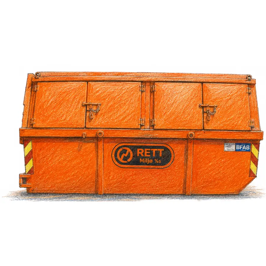 10 m³ lukket container