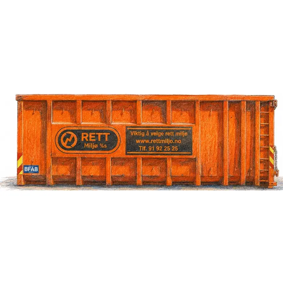 30 m³ åpen krokcontainer